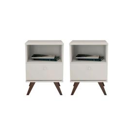 2 MESAS DE LUZ RT3019 1 CAJON BLANCO
