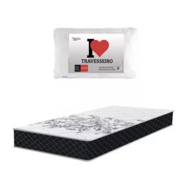 COLCHON 1 PLAZA 16CM + ALMOHADA DE ESPUMA SILICONADA