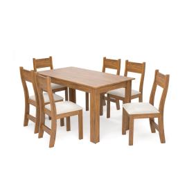 COMEDOR AZUL  B(IMBUIA) 6 SILLAS BRISA (PASTEL)