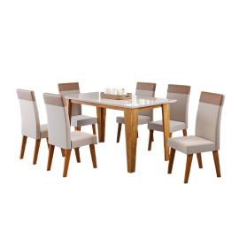 COMEDOR REQUINTE MIEL C/6 SILLA VENEZA BRONZE(6B)