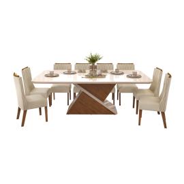 COMEDOR ZAFIRA 8 SILLAS 19905.8224 MESA 20350.222