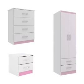Juego De Dormitorio Infantil Ropero + Comoda + Mesa De Luz