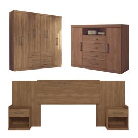 Juego De Dormitorio Ropero Respaldo Y Comoda 100% Mdp