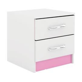 MESA DE LUZ 2 CAJONES BL/ROSA