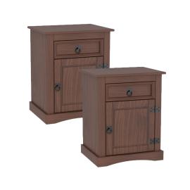 Mesas De Luz Linea Mexicana 1 Cajon 1 Puerta Material Pino