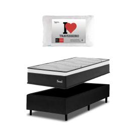Sommier Colchon 1 Plaza Alta Densidad 100% Espuma Y Almohada