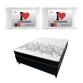 Sommier Colchon Dormitorio 2 Plazas Con Almohadas