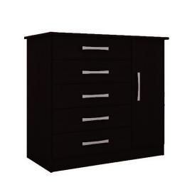 (15BL)-COMODA 5 CAJ/PTA. BLACK