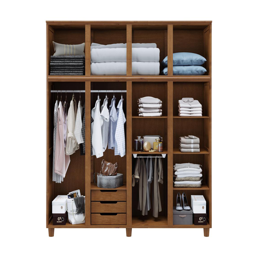 Ropero Placard 8 Puertas 3 Cajones Con Espejos 100% Madera - Imagen 2