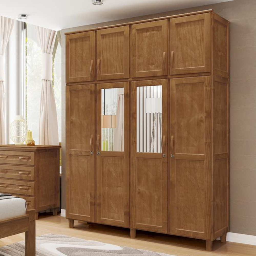 Ropero Placard 8 Puertas 3 Cajones Con Espejos 100% Madera - Imagen 3