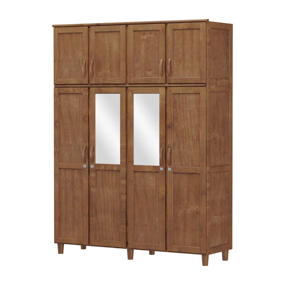 Ropero Placard 8 Puertas 3 Cajones Con Espejos 100% Madera