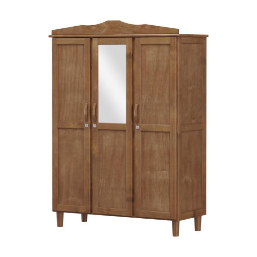 Ropero Placard 3 Puertas 3 Cajones Con Espejo 100% Madera