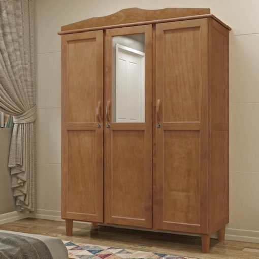 Ropero Placard 3 Puertas 3 Cajones Con Espejo 100% Madera - Imagen 3
