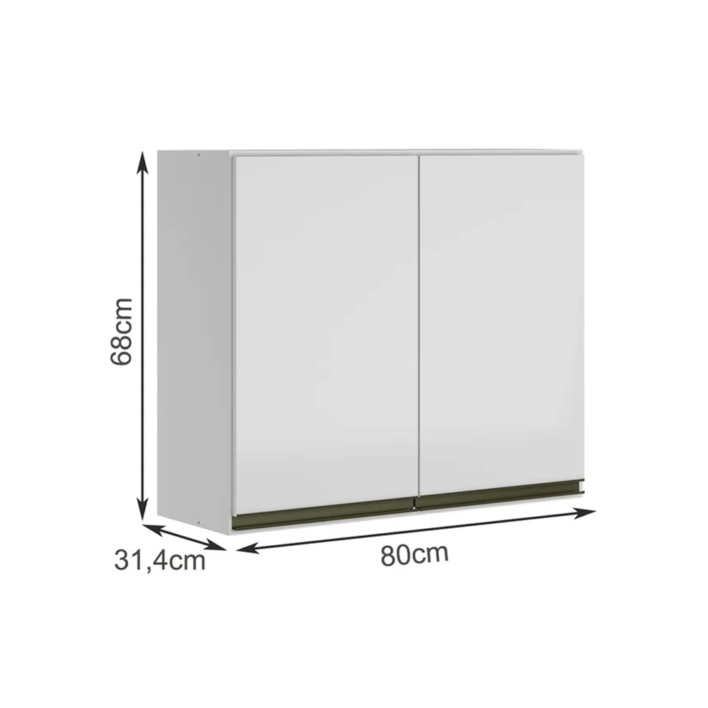 Mueble Aereo De Cocina 2 Puertas 1 Estante Moderno - Imagen 2