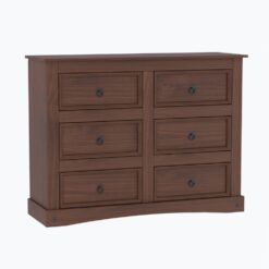 Comoda Aparador Linea Mexicana 6 Cajones Madera Nogal E1519