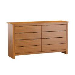 Comoda 8 Cajones Tiradores Metalicos Madera Maciza Cera