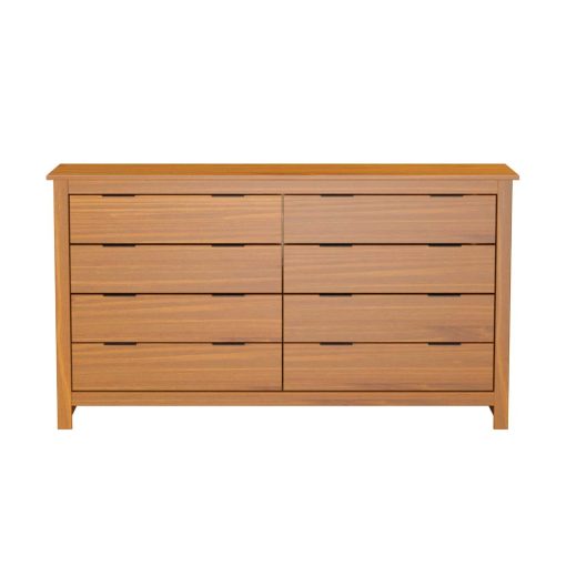 Comoda 8 Cajones Tiradores Metalicos Madera Maciza Cera - Imagen 2