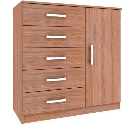 Comodas Cajoneras 5 cajones,1 puerta,Dormitorio Blanco 151 - Imagen 3