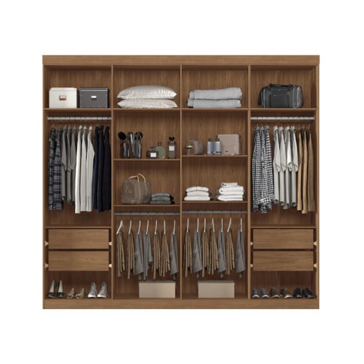 Ropero Placares Master Vip 8 Puertas 8 Estantes Con Espejo Jatoba 8.4 - Imagen 2
