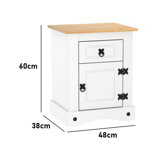 Mesa De Luz 1 Puerta 1 Cajon Linea Mexicana Dormitorio E1633 - Imagen 4