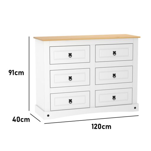 Comoda 6 Cajones Linea Mexicana Cajonera Para Dormitorio E1634 - Imagen 4