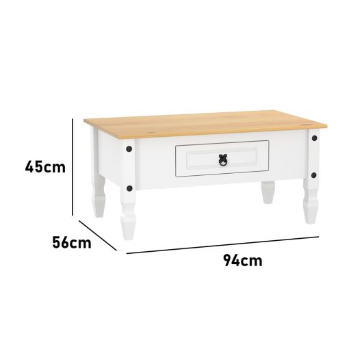 Mesa De Centro Linea Mexicana 1 Cajon Living Comedor E1636 - Imagen 4