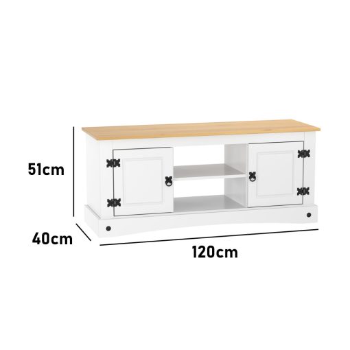 Rack Tv 2 Puertas 2 Estantes Linea Mexicana Dormitorio E1637 - Imagen 4