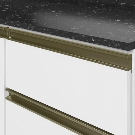 Mueble De Cocina Bajo Mesada 4 Patas 2 Puertas 3 Cajones Blanco - Imagen 4