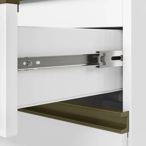 Mueble De Cocina Bajo Mesada 4 Patas 2 Puertas 3 Cajones Blanco - Imagen 5
