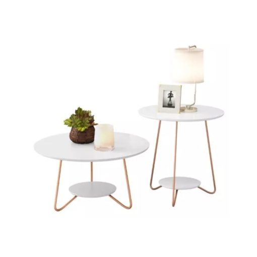 Mesa De Living Mesa Lateral Ratona Linea Retro Blanco