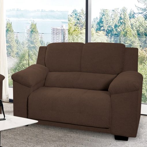 Sillon Sofa Living 2 Cuerpos Tapizado Tela Color Marron - Imagen 2