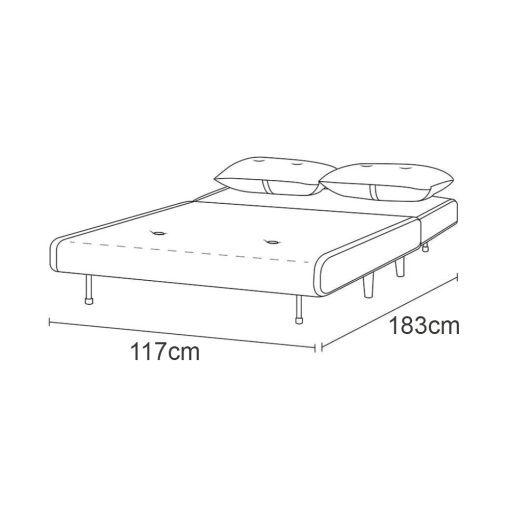 Sofa Cama Plaza Y Media Plegable Tela Patas De Madera - Imagen 4