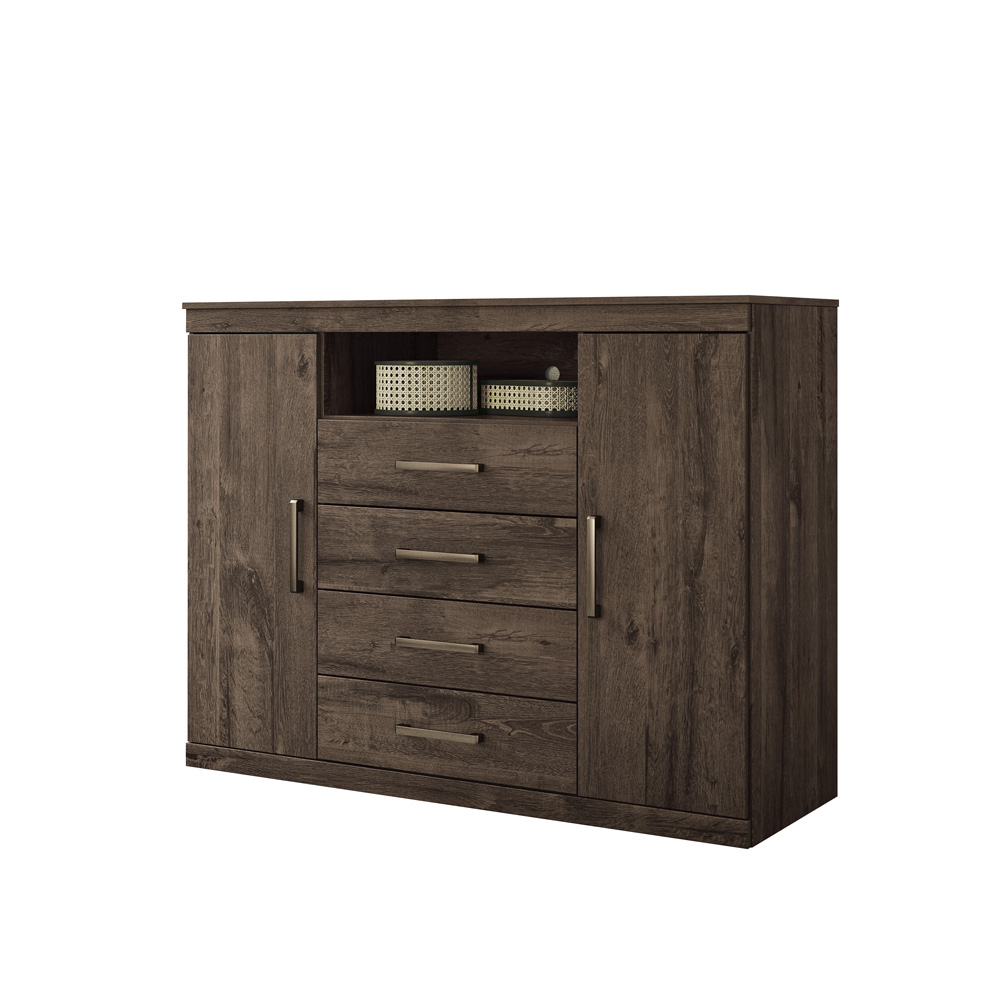 Comodas Cajoneras 2 Puertas 4 Cajones Dormitorio Cafe