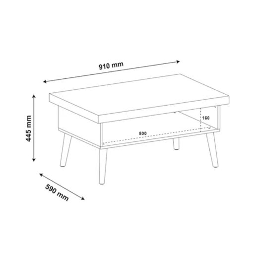Mesa De Living Mesa Ratona Estilo Nordico Con Patas Madera Demolicion - Imagen 3
