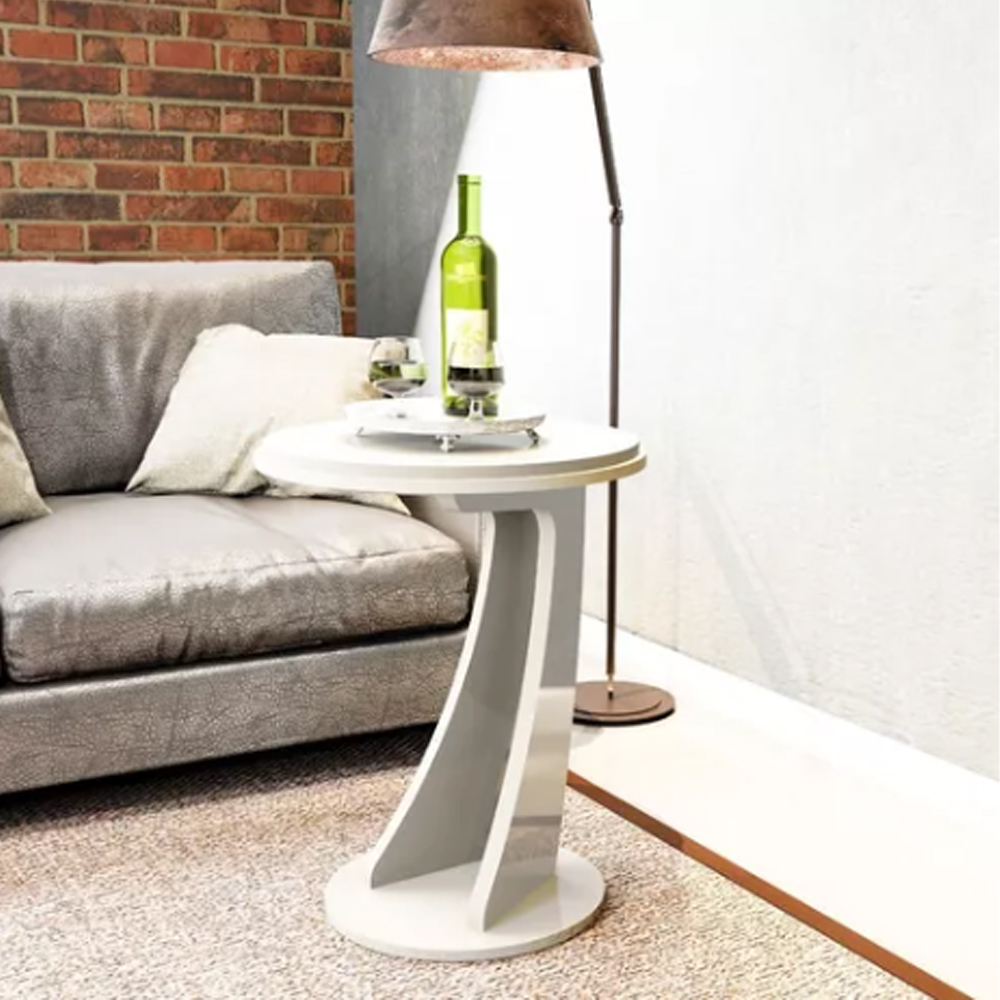 Mesa De Apoyo Mesa Living Diseño Elegante Moderno Mdp Blanco - Imagen 3