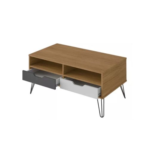 Mesa De Living Mesa Ratona Estilo Nordico 2 Cajones - Imagen 3