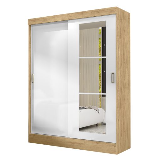 Ropero 2 Puertas Corredizas Mdp 2 Cajones 6 Estantes