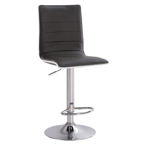 Butaca Alta Silla Bar Tapizada Negro
