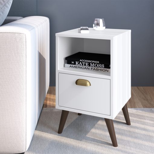 Mesa De Luz Living Dormitorio 1 Cajon Auxiliar Mesita - Imagen 2