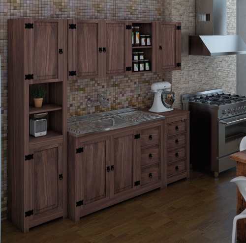 Bajo Mesada 2 Puertas 3 Cajones Linea Mexicana Cocina E975 - Imagen 3