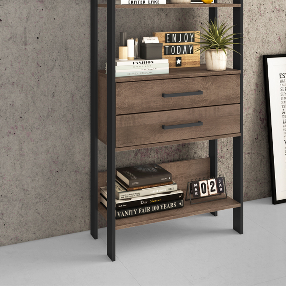 Estanteria Biblioteca Multiuso 5 Estantes 2 Cajones - Imagen 2