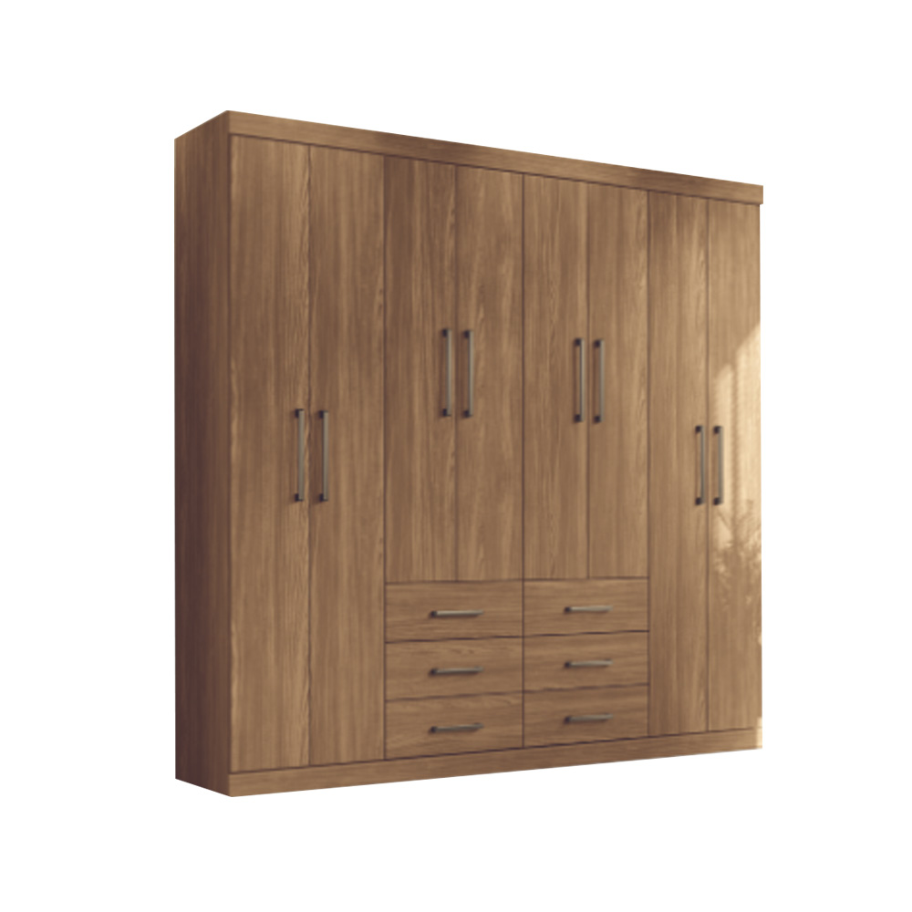 Ropero Placard 8 Puertas 6 Cajones Varios Estantes 100% Mdp Jatoba