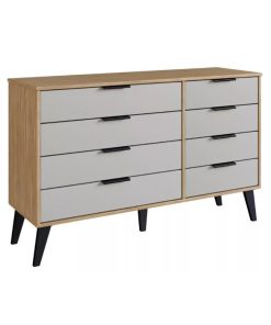 Cómoda Cajonera Alta 8 Cajones Con Patas 100% Mdp