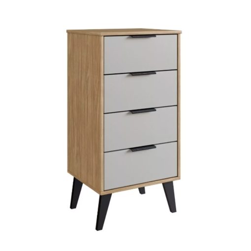 Cómoda Cajonera Alta Con 4 Cajones Estilo Nórdico 100% Mdp