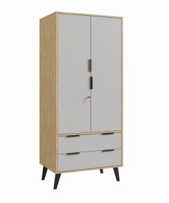 Ropero 2 Puertas 2 Cajones Con Patas Estilo Nórdico Mdp