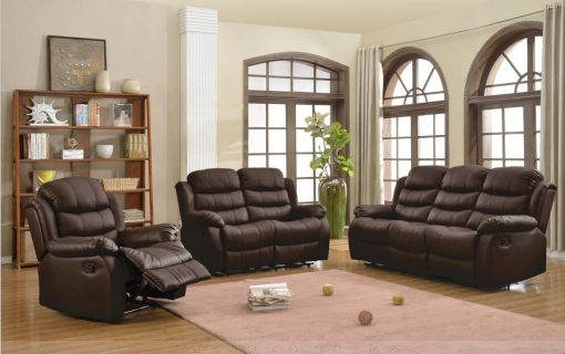 Sillon 3 Cuerpos Sofa Reclinable En Pu Living - Imagen 3