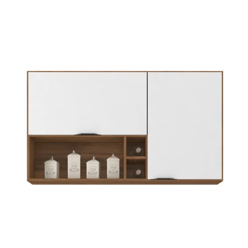 Mueble Aereo Alto De Cocina 2 Puertas Y Nichos Avella Blanco - Imagen 3