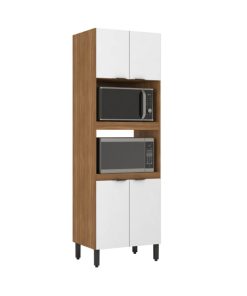 Panelero Mueble Cocina Duplo 4 Puertas 5 Estantes Microondas Blanco