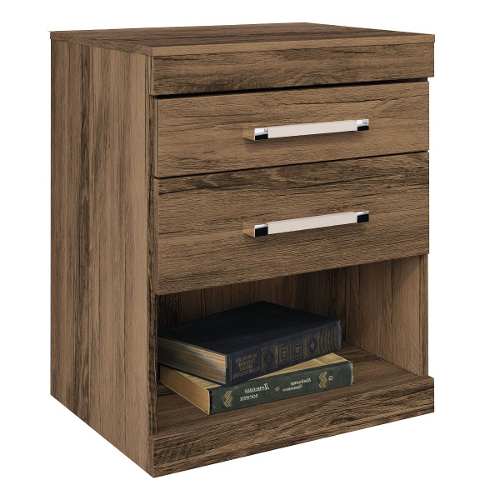 Mesa De Luz Havana Plus 2 Cajones C/rieles Metálicos 303211