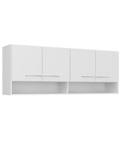 Mueble De Cocina Aereo Alto 4 Puertas 2 Estantes 100% Mdp Blanco
